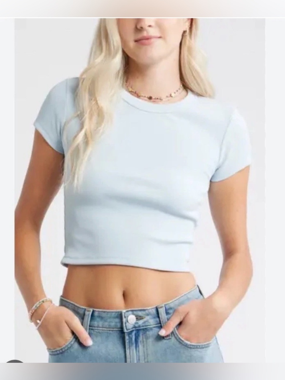 BP Blue Illusion Women's Layering Crop Top